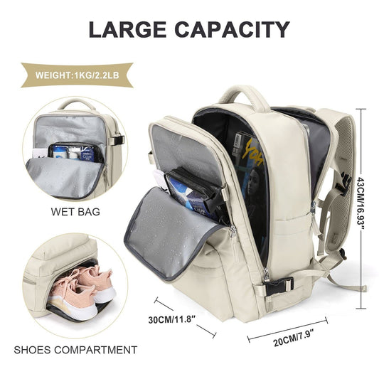Ancient Energy large capacity travel backpack with multiple compartments, ideal for students and school use.