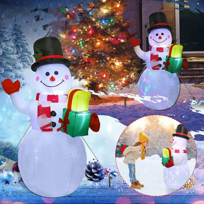 Christmas LED Lights Glowing Santa Tree Snowman Inflatable Doll Outdoor Yard Garden Decor - MANDOTOS