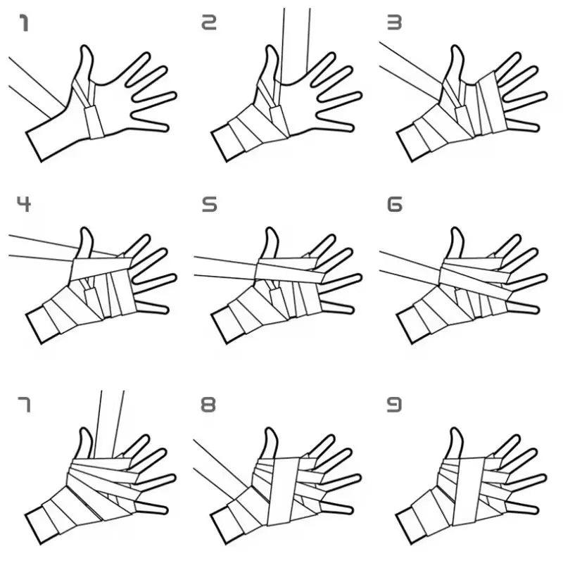 2PCS 1.5/2/3/5M Boxing Training Bandages Cotton Sports Bandages Sanda Kick Boxing Mma Hand Gloves Wraps Belt Boxing Sports Strap - MANDOTOS