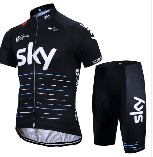 Ancient Energy short sleeve cycling suit with aerodynamic fit, featuring vibrant colors and breathable fabric for active riding.