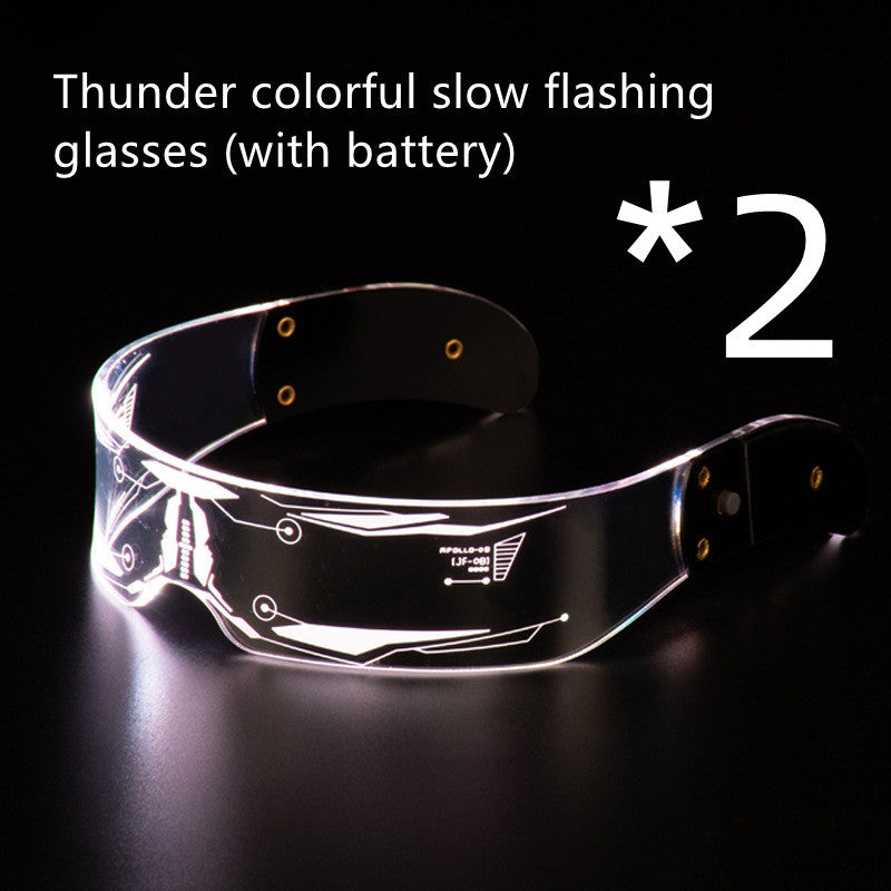 LED Luminous Glasses Party Bar Disco Punk Glasses Futuristic Style Festival Goggles Decoration Gifts - MANDOTOS