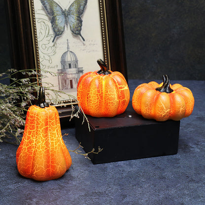 New Halloween Pumpkin Lantern Simulation Pumpkin LED Candle Lamp Resin Luminous Pumpkin - MANDOTOS