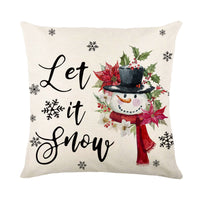 Christmas Decorations Pillow Covers Sofa Square Throw Pillow Cases Stamping Snowflake Waist Cushion Cover Home Bed Decor - MANDOTOS