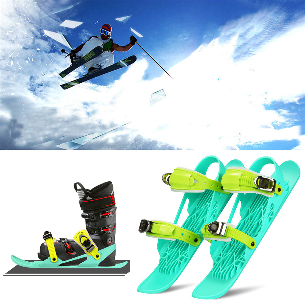Mini Ski Skates Portable Short Skiboard Adjustable Skates Shoes For Snow - MANDOTOS
