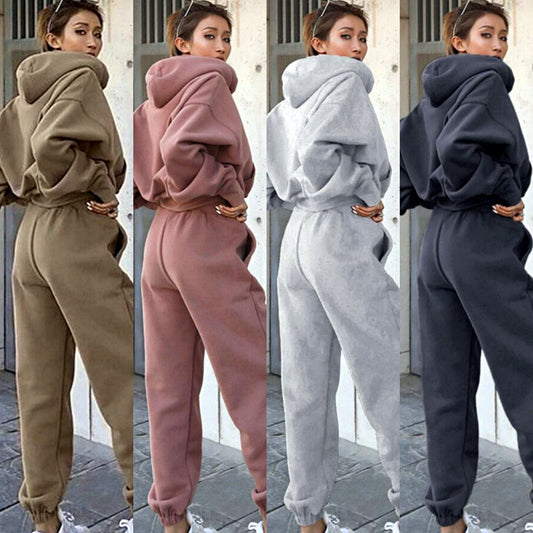 New Style Autumn And Winter Women's New Casual Hoodie Coat Sports Suit - MANDOTOS