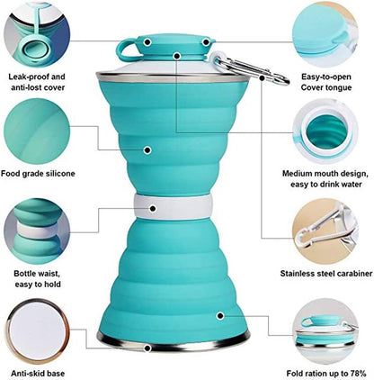 500ML Foldable Silicone Water Bottle: Ultimate Travel Companion! - MANDOTOS0