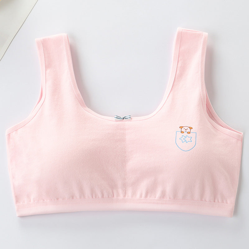 Ancient Energy girls' pure cotton junior high school student vest and underwear set with a comfortable bra for female students.