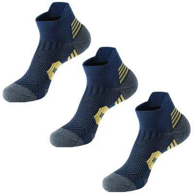3Pair Professional Fitness Sports Socks Towel Bottom Non-Slip Running Socks Men Women Short Quick-Drying Basketball Training Sox - MANDOTOS