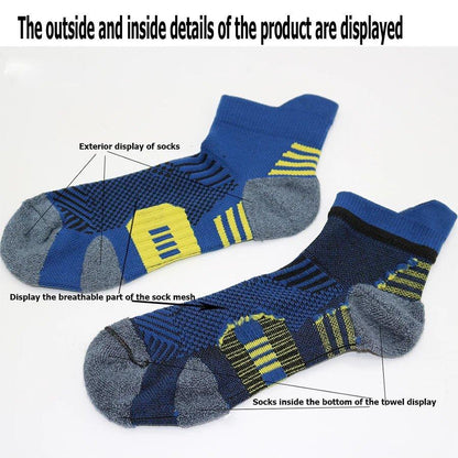 3Pair Professional Fitness Sports Socks Towel Bottom Non-Slip Running Socks Men Women Short Quick-Drying Basketball Training Sox - MANDOTOS