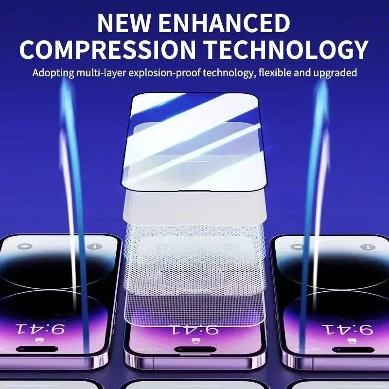 3Pcs Oleophobic Coating Dust Free Easy Installation Screen Protector for IPhone 13 11 12 14 15 Pro Max Mini XR 16 15 Plus Glass - MANDOTOS