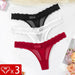 3pcs/Set Sexy Women G-string Underwear Multi Color Female Thongs Breathable Floral Panties Lady Underpants Intimate Lingerie - MANDOTOS