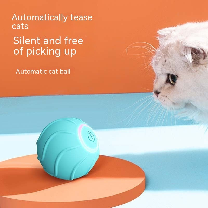 Smart Cat Toys Rolling Ball Pet Cat Owner Interactive Pets Toys Automatic Bouncing Ball USB Self Hi Teasing Kittens Jumping Ball - MANDOTOS