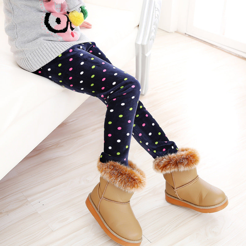Girls' warm leggings by Ancient Energy featuring soft, cozy fabric and a comfortable fit for cold weather.
