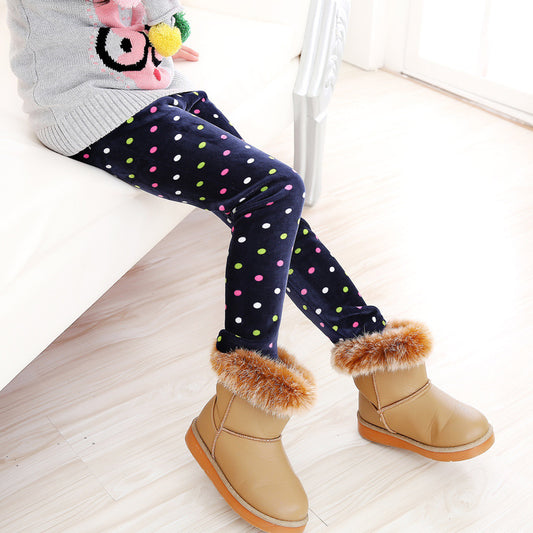 Girls' warm leggings by Ancient Energy featuring soft, cozy fabric and a comfortable fit for cold weather.