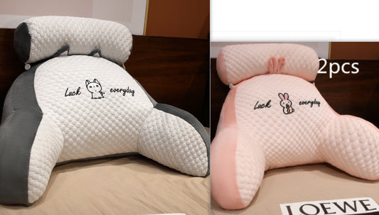 Sofa Fluffy Cushion Luncheon Pillow Triangle Reading Cushion Bedside Soft Large Backrest Lumbar Cushion Office Chair Cushion - MANDOTOS