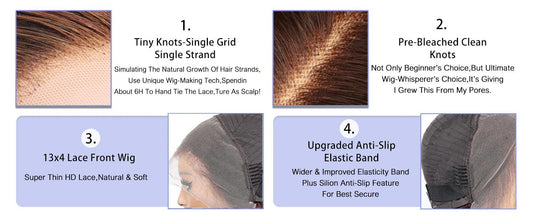 4/27 Highlight Ombre Deep Wave HD Lace Front Wig 180 Density Curly 30 nch 13x5 Brown 13x6 Lace Frontal Human Hair Wig Brazilian - MANDOTOS