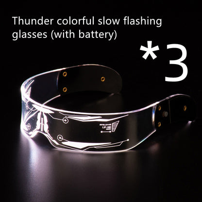 LED Luminous Glasses Party Bar Disco Punk Glasses Futuristic Style Festival Goggles Decoration Gifts - MANDOTOS