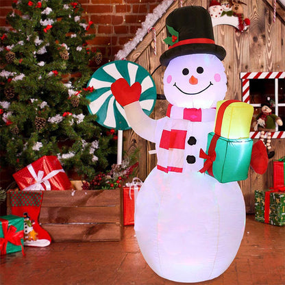 Christmas LED Lights Glowing Santa Tree Snowman Inflatable Doll Outdoor Yard Garden Decor - MANDOTOS