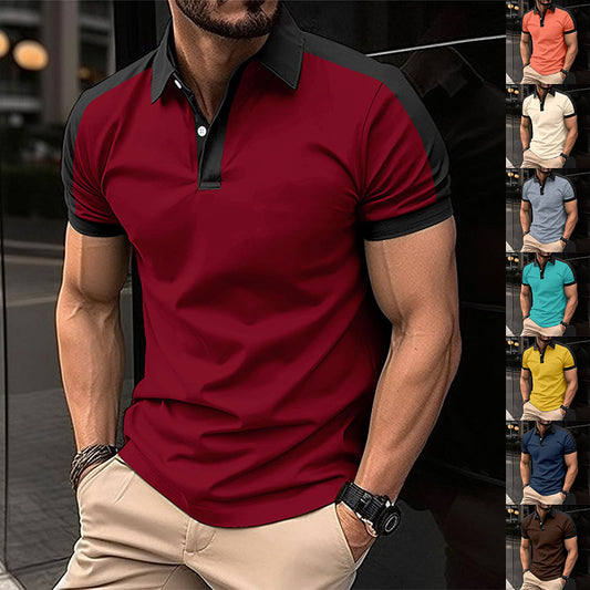 Men's Short Sleeve Business Shirt Summer Casual Polo Shirts - MANDOTOS