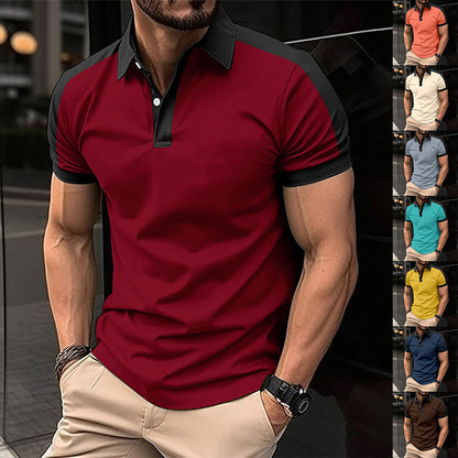 Men's Short Sleeve Business Shirt Summer Casual Polo Shirts - MANDOTOS