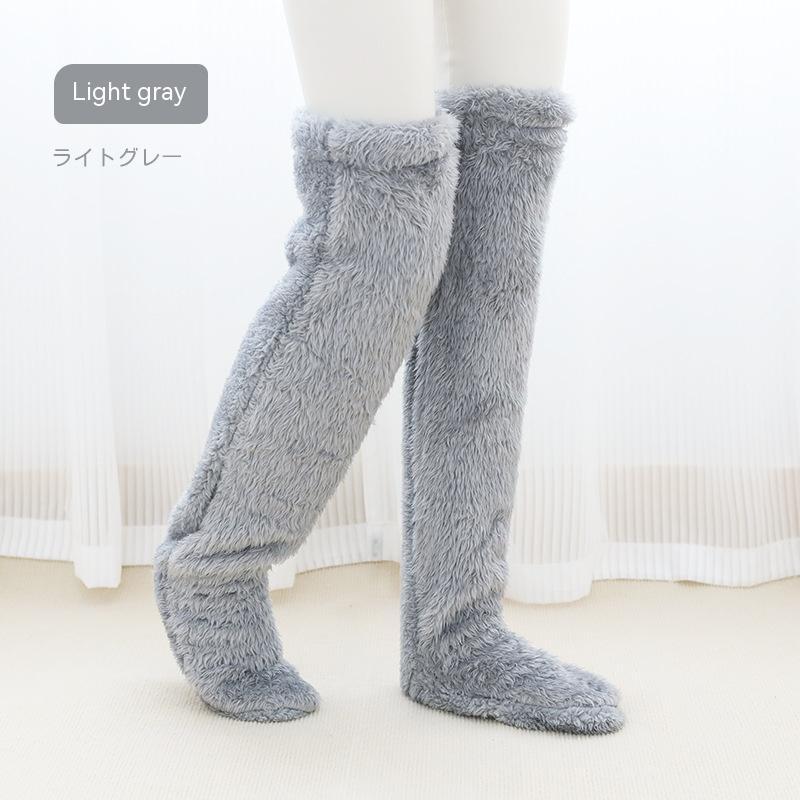 Cozy Winter Knee-High Fuzzy Socks for Cold-Proof Comfort - MANDOTOS0