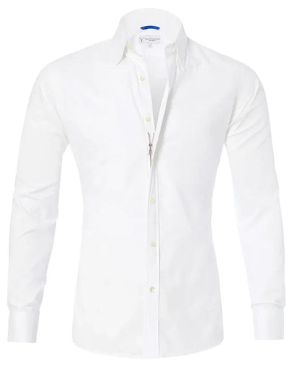 Long Sleeve Zipper Shirt With Button Design Fashion Lapel Tops For Mens Clothing - MANDOTOS
