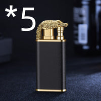 Creative Blue Flame Lighter Dolphin Dragon Tiger Double Fire Metal Winproof Lighter Inflatable Lighter - MANDOTOS