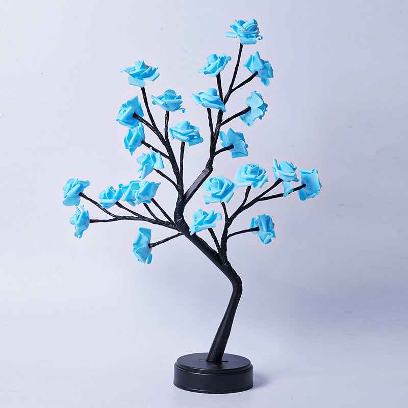 Table Lamp Flower Tree Rose Lamps Fairy Desk Night Lights USB Operated Gifts For Wedding Valentine Christmas Decoration - MANDOTOS