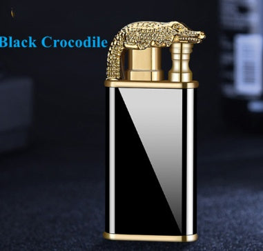Creative Blue Flame Lighter Dolphin Dragon Tiger Double Fire Metal Winproof Lighter Inflatable Lighter - MANDOTOS