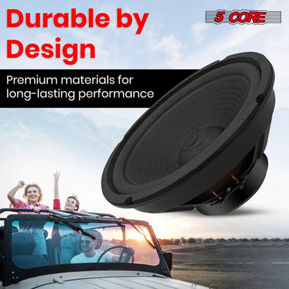 5Core 8 Inch Subwoofer Speaker 500W Peak 4 Ohm Replacement Car Bass Sub Woofer 2 Pcs - MANDOTOS
