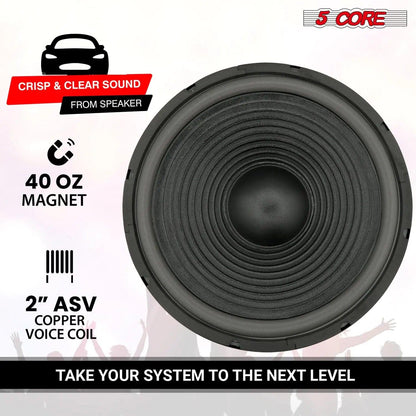 5Core Max Bass 15 Inch Subwoofer 450W 4Ohm - MANDOTOS