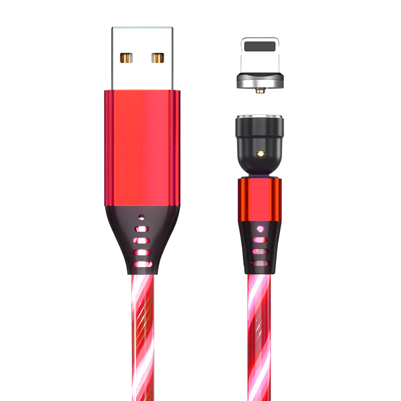Ancient Energy 540 Rotate Luminous Magnetic Micro USB and Type C charging cable with LED illumination for fast mobile phone charging