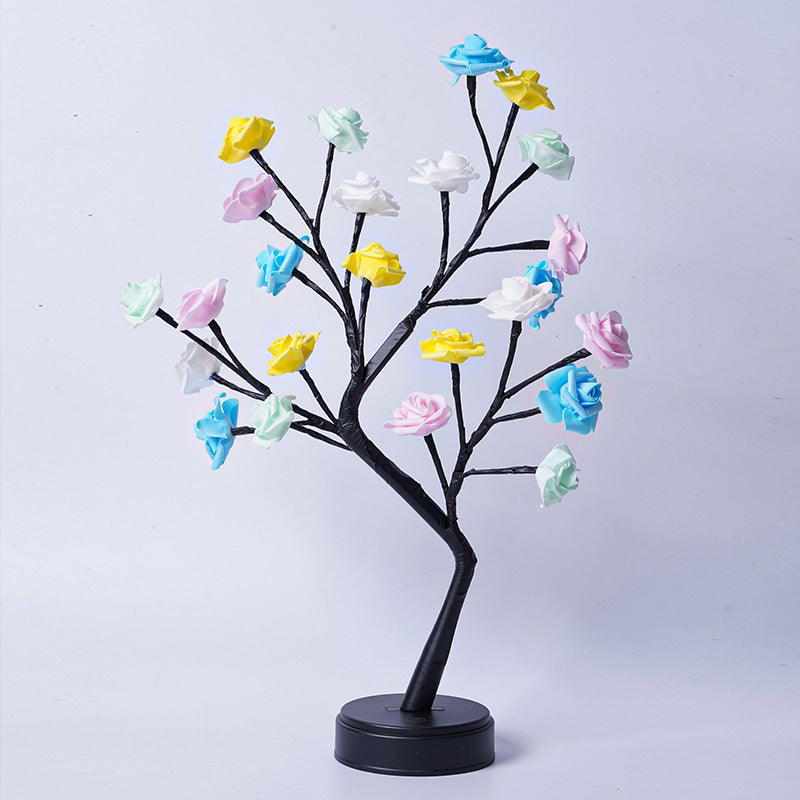 Table Lamp Flower Tree Rose Lamps Fairy Desk Night Lights USB Operated Gifts For Wedding Valentine Christmas Decoration - MANDOTOS