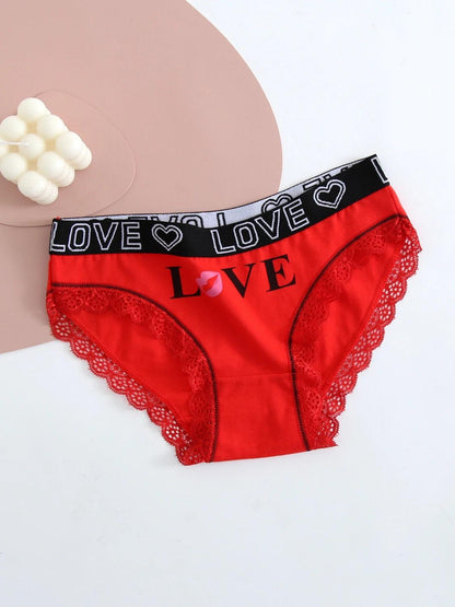 5pcs women cotton Panties Fashion Letter Printed Belt Ladies underwear Breathable Intimates Lingeries - MANDOTOS