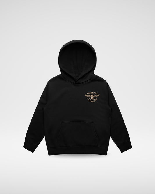 THE WINGED MECHANIC HOODIE - RECYCLED BLACK