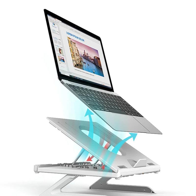 "New Laptop Stand Multifunctional Folding Lift Portable Laptop Stand Monitor Increase Rack Aluminum Alloy Base - MANDOTOS"