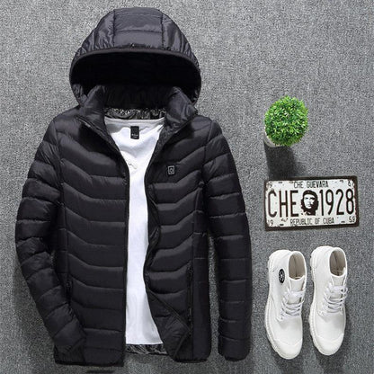 "New Heated Jacket Coat USB Electric Jacket Cotton Coat Heater Thermal Clothing Heating Vest Men's Clothes Winter - MANDOTOS"