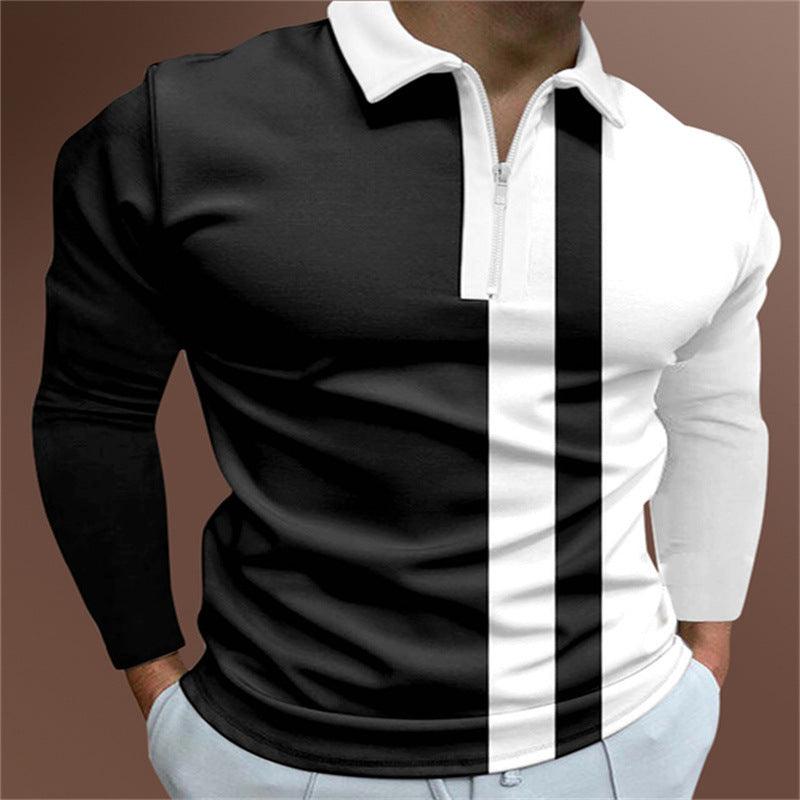 "Men's POLO Shirt Striped Printed Short Sleeve T-Shirt Lapel Shirt - MANDOTOS"