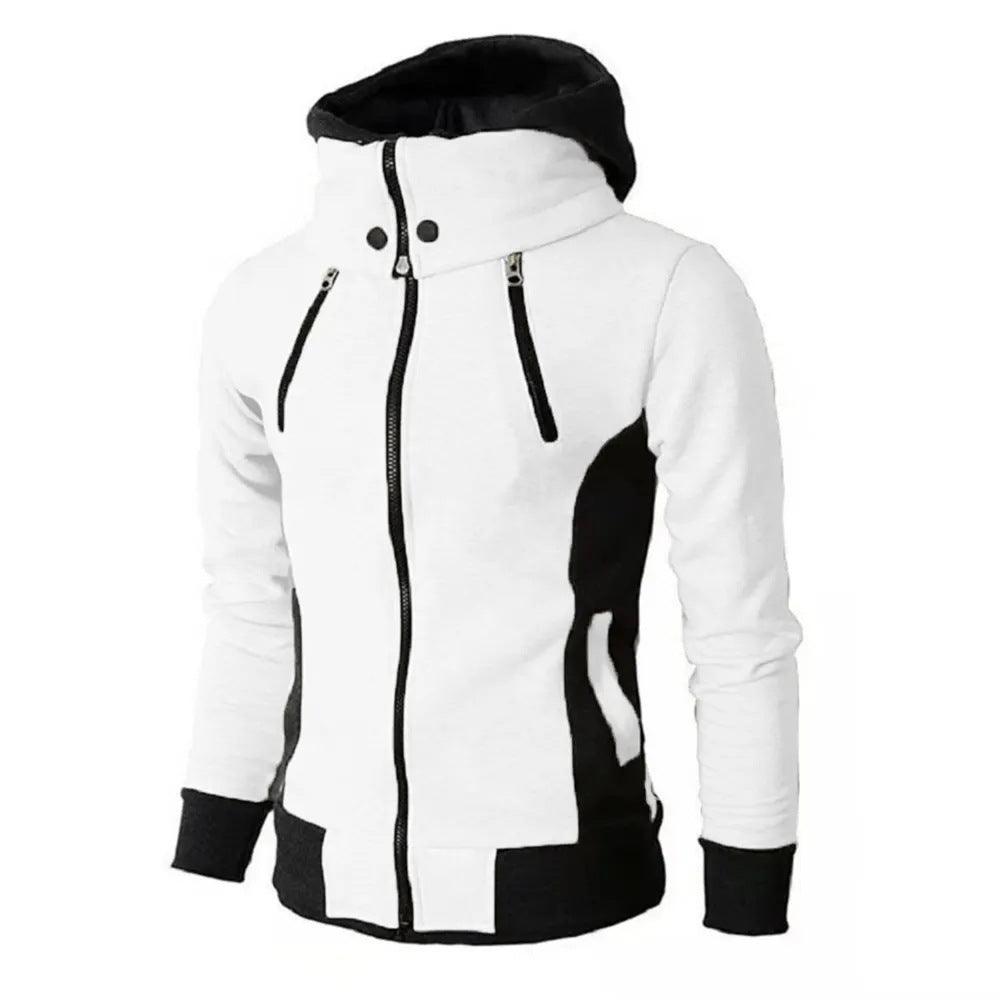 "Men's Zip UP Hooded Jacket Fake Two Piece Sports Cardigan Casual Slim Sweatshirt Jacket - MANDOTOS"