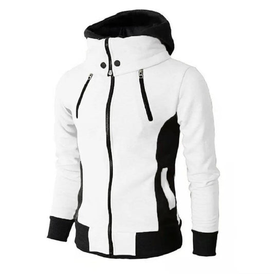 "Men's Zip UP Hooded Jacket Fake Two Piece Sports Cardigan Casual Slim Sweatshirt Jacket - MANDOTOS"