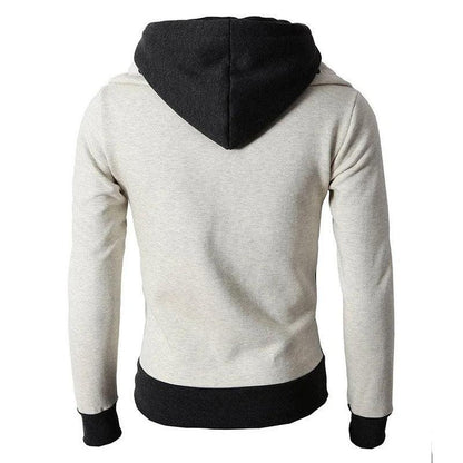 "Men's Zip UP Hooded Jacket Fake Two Piece Sports Cardigan Casual Slim Sweatshirt Jacket - MANDOTOS"