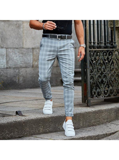 "Plaid Print Pants Men's Casual Trousers Loose And Thin - MANDOTOS"