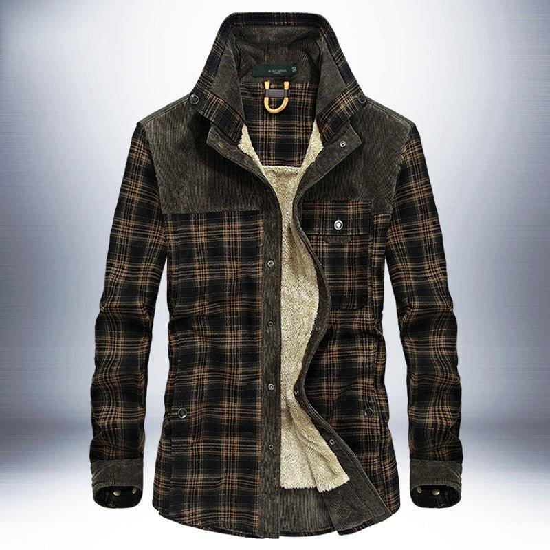 "Winter Jacket Men Thicken Warm Fleece Jackets Coats Pure Cotton Plaid Jacket Military Clothes - MANDOTOS"