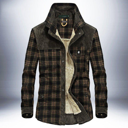 "Winter Jacket Men Thicken Warm Fleece Jackets Coats Pure Cotton Plaid Jacket Military Clothes - MANDOTOS"