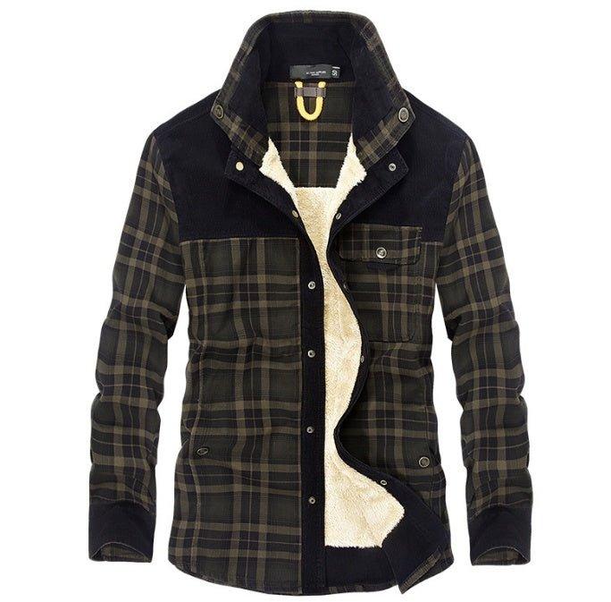 "Winter Jacket Men Thicken Warm Fleece Jackets Coats Pure Cotton Plaid Jacket Military Clothes - MANDOTOS"