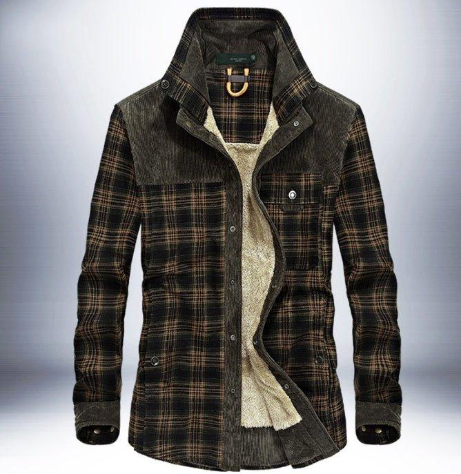 "Winter Jacket Men Thicken Warm Fleece Jackets Coats Pure Cotton Plaid Jacket Military Clothes - MANDOTOS"
