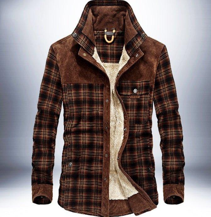 "Winter Jacket Men Thicken Warm Fleece Jackets Coats Pure Cotton Plaid Jacket Military Clothes - MANDOTOS"