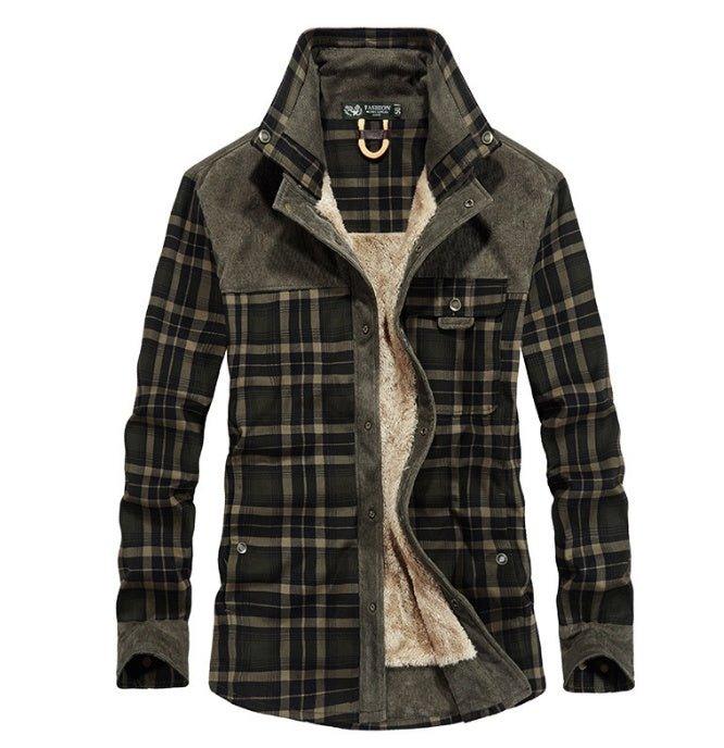 "Winter Jacket Men Thicken Warm Fleece Jackets Coats Pure Cotton Plaid Jacket Military Clothes - MANDOTOS"