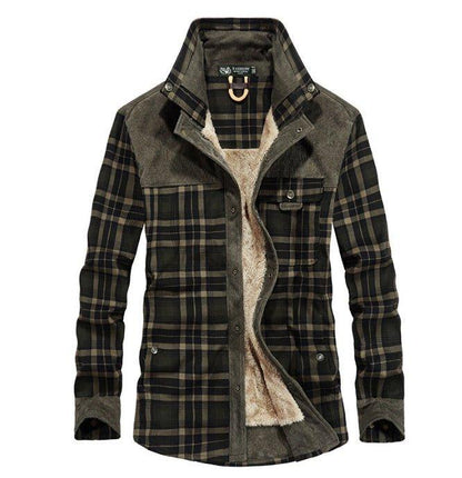 "Winter Jacket Men Thicken Warm Fleece Jackets Coats Pure Cotton Plaid Jacket Military Clothes - MANDOTOS"