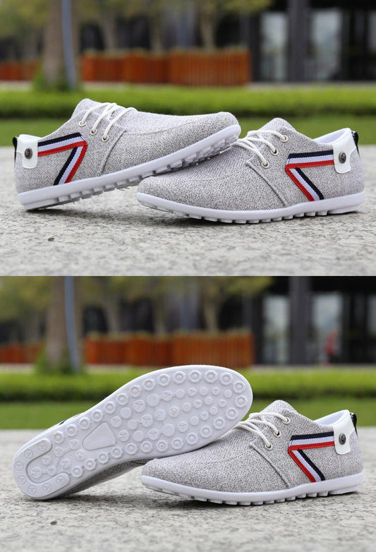 "Men'S Soft-Soled Canvas Shoes, Sports And Leisure Old Beijing Cloth Shoes, Peas Shoes - MANDOTOS"